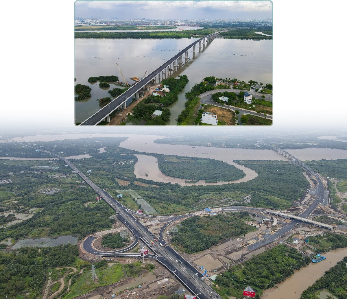 Cầu Nhơn Trạch trên tuyến Vành đai 3, kết nối vào cao tốc TP HCM - Long Thành. Ảnh: Quỳnh Trần.