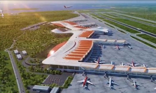 Công trình sây bay quốc tế Phú Quốc đang được thi công gấp rút, chuẩn bị cho Hội nghị cấp cao APEC 2027. Ảnh: Huỳnh Dũng