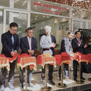 Lãnh đạo TP Đà Nẵng và Tổng Lãnh sự Hàn Quốc tại Đà Nẵng cùng đại diện VP thành phố Deagu tại TP. HCM. Ảnh Sở KH&CN Đà Nẵng.