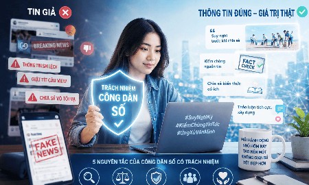 Phổ biến kiến thức, kỹ năng số và kỹ năng kiểm chứng thông tin phải được coi là một cấu phần của công tác bảo vệ nền tảng tư tưởng trong thời đại số. Ảnh minh họa: Khắc Minh