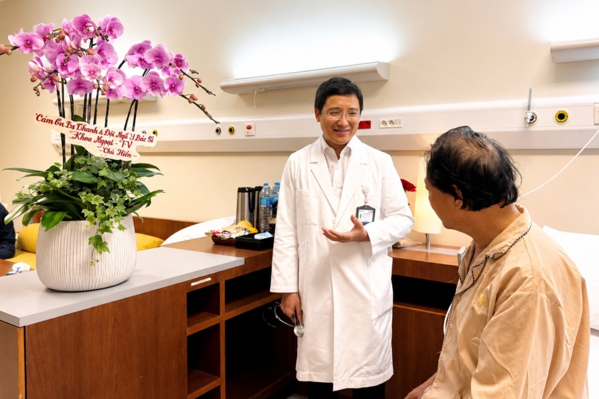 Bệnh nhân N.V.H. được xuất viện sau 4 ngày điều trị. Ảnh: Bệnh viện FV