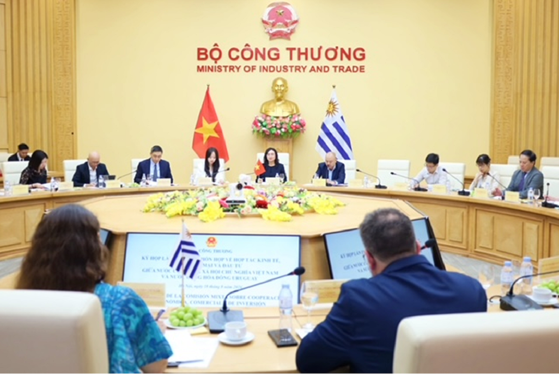 Kỳ họp lần IV Ủy ban Hỗn hợp về Hợp tác kinh tế, thương mại và đầu tư giữa Việt Nam và Uruguay. Ảnh: MOIT.