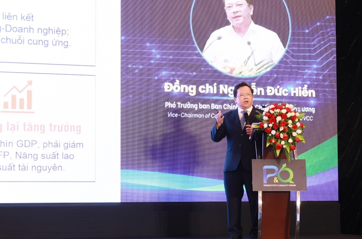 TS. Nguyễn Đức Hiển, Phó Trưởng Ban Chính sách, chiến lược Trung ương, tại Diễn đàn Năng suất chất lượng Quốc gia 2026.