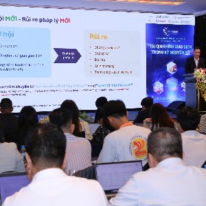 Hội nghị “Chuyển đổi số trong giao dịch mua bán hàng hoá: từ từng phần đến toàn diện”. Ảnh: VIAC.
