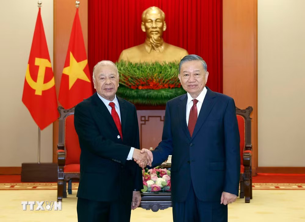 Tổng Bí thư, Chủ tịch nước Tô Lâm tiếp Thượng nghị sỹ Alberto Anaya Gutierrez, Tổng Bí thư Đảng Lao động Mexico - Ảnh: TTXVN