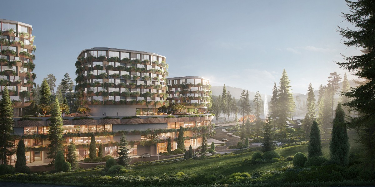 HAUS Residences gồm 68 căn Sky Villas & Sky Mansions nằm trong tổ hợp HAUS Da Lat, hướng đến chứng nhận Green Mark Platinum của Cơ quan Xây dựng Singapore. Ảnh: HAUS Da Lat.