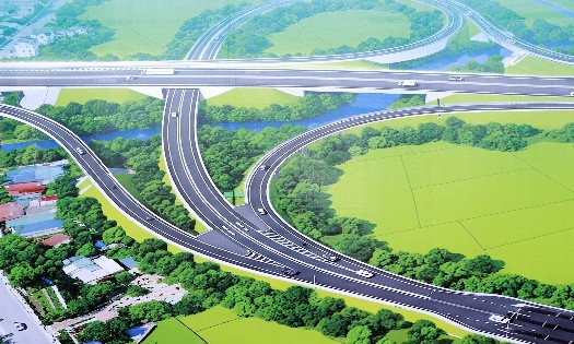 Phối cảnh Dự án xây dựng các nút giao trên tuyến cao tốc Nội Bài – Lào Cai do VEC làm chủ đầu tư - Ảnh: TTXVN