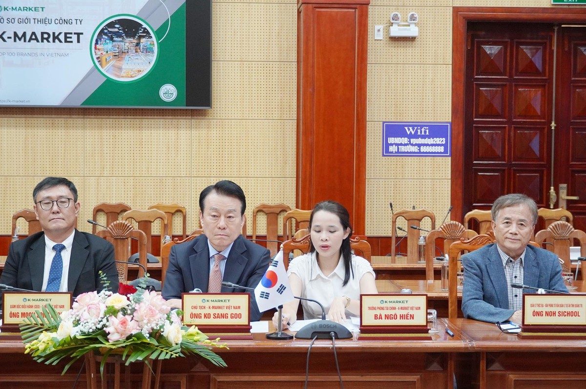 Ông Ko Sang Goo, Chủ tịch K-Market Việt Nam đánh giá cao và coi trọng mối quan hệ hợp tác với tỉnh Quảng Trị. Ảnh: Đặng Hà.