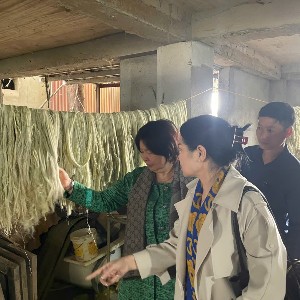Thành phẩm sợi tơ lá dứa được hợp tác xã bảo quản trước khi cung cấp cho doanh nghiệp liên kết. Ảnh: Nguyễn Thuấn.