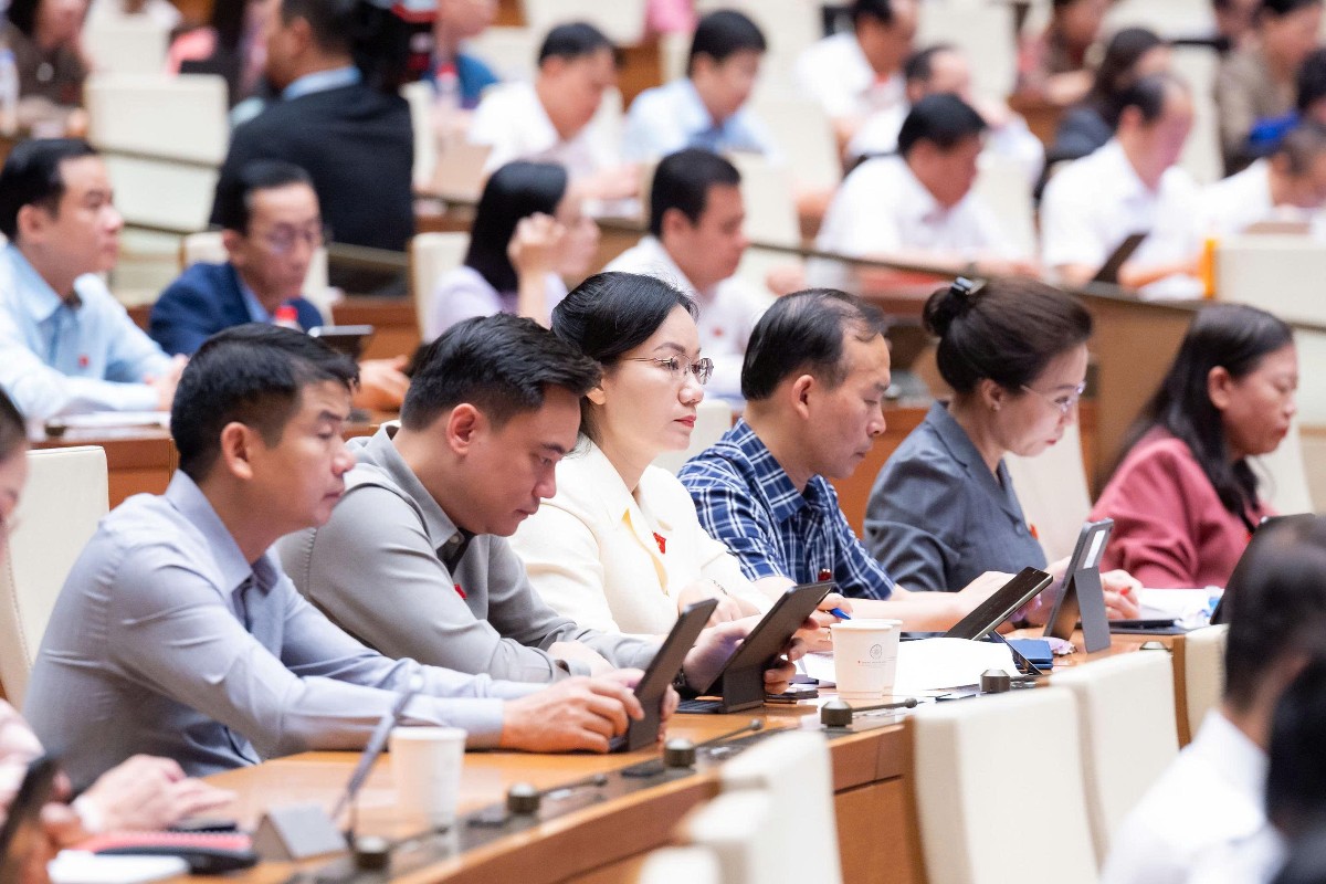 Các đại biểu Quốc hội tham dự phiên thảo luận về Bộ luật Hình sự (sửa đổi). Ảnh: Cổng thông tin điện tử Quốc hội.