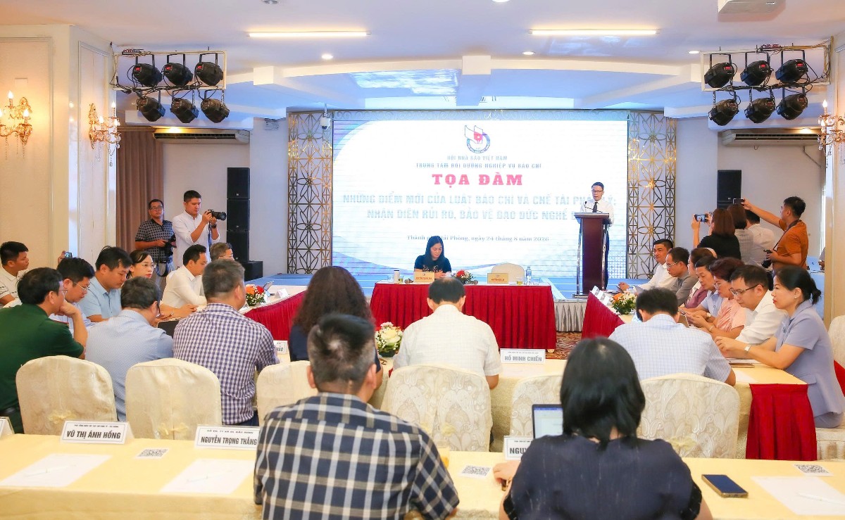 Toạ đàm “Những điểm mới của Luật Báo chí và chế tài pháp lý: Nhận diện rủi ro, bảo vệ đạo đức nghề báo”. Ảnh: BTC