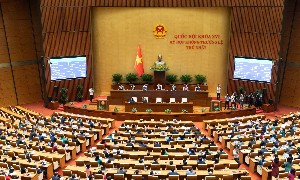 Quốc hội biểu quyết thông qua Nghị quyết về việc thành lập thành phố Bắc Ninh. Ảnh: Quốc hội.