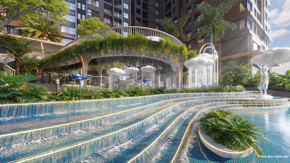 Concept nước tạo điểm nhấn khác biệt cho Monrei Saigon tại Đông Bắc TP.HCM. Nguồn: Dự án.