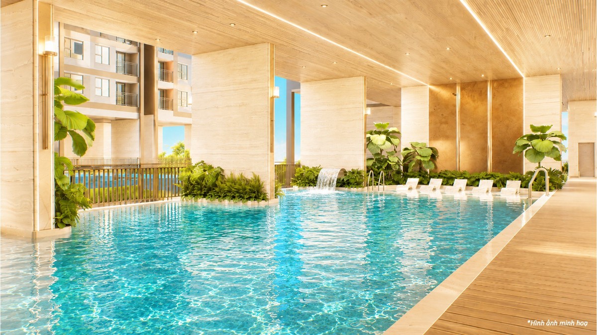 Phối cảnh hồ bơi aquatonic tại Monrei Saigon. Nguồn: Dự án.