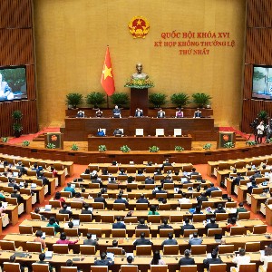 Quang cảnh Phiên bế mạc Kỳ họp không thường lệ lần thứ Nhất, Quốc hội khóa XVI. Ảnh: Cổng thông tin điện tử Quốc hội.