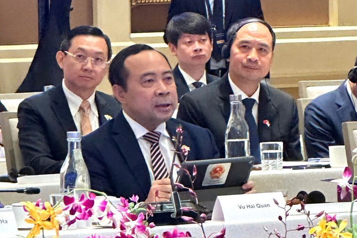 Bộ trưởng Bộ Khoa học và Công nghệ Vũ Hải Quân. Ảnh: MST.