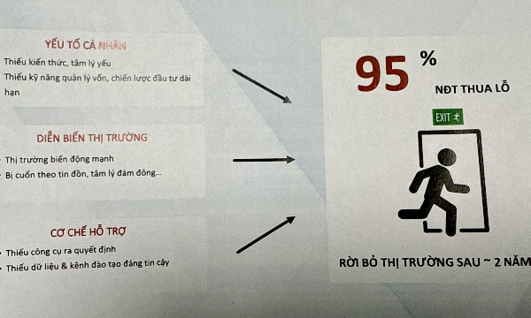95% nhà đầu tư thua lỗ và rời bỏ thị trường chứng khoán sau 2 năm