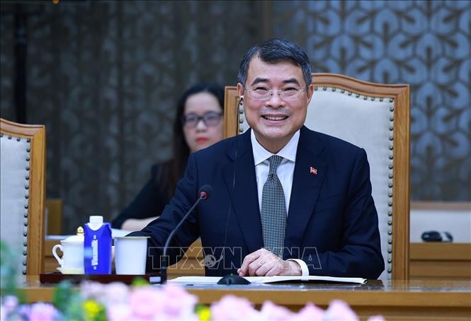 Thủ tướng Lê Minh Hưng tại cuộc tiếp Bộ trưởng Ngoại giao Cộng hòa Chile Francisco Pérez Mackenna. Ảnh: Dương Giang – TTXVN