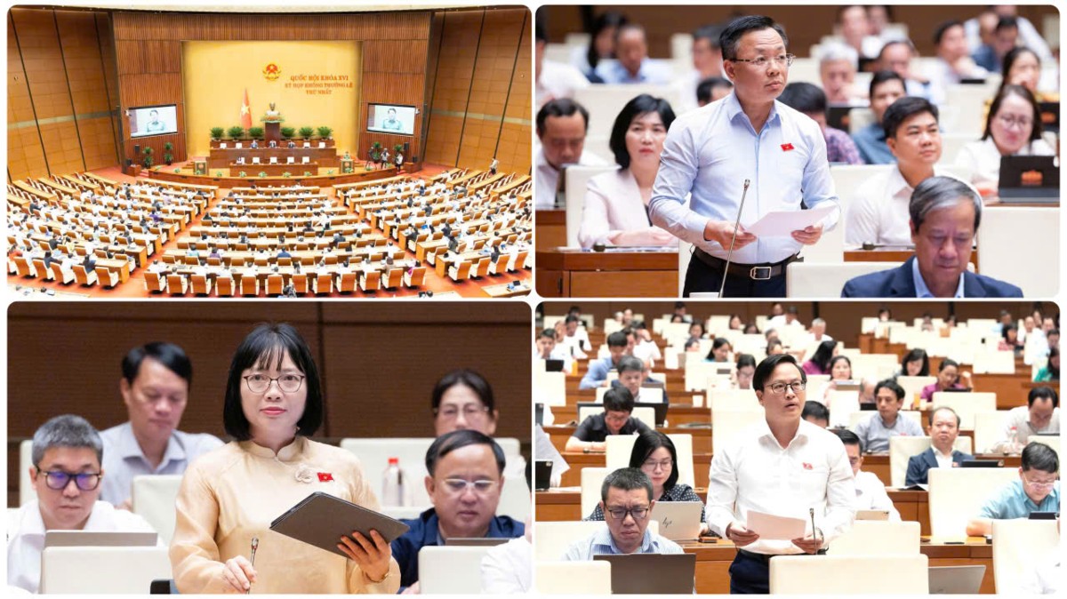 Các đại biểu tham gia thảo luận tại Hội trường. Ảnh: Quốc hội.