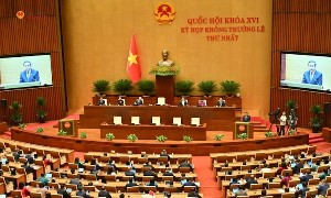 Phiên bế mạc Kỳ họp không thường lệ lần thứ nhất, Quốc hội khóa XVI. Ảnh: Báo ĐBND