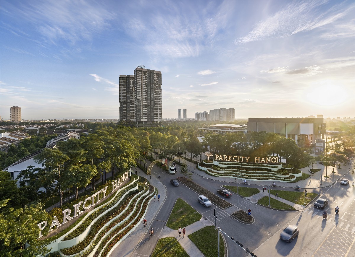 Khu đô thị xanh được quy hoạch đồng bộ ParkCity Hanoi. Ảnh: ParkCity Hanoi