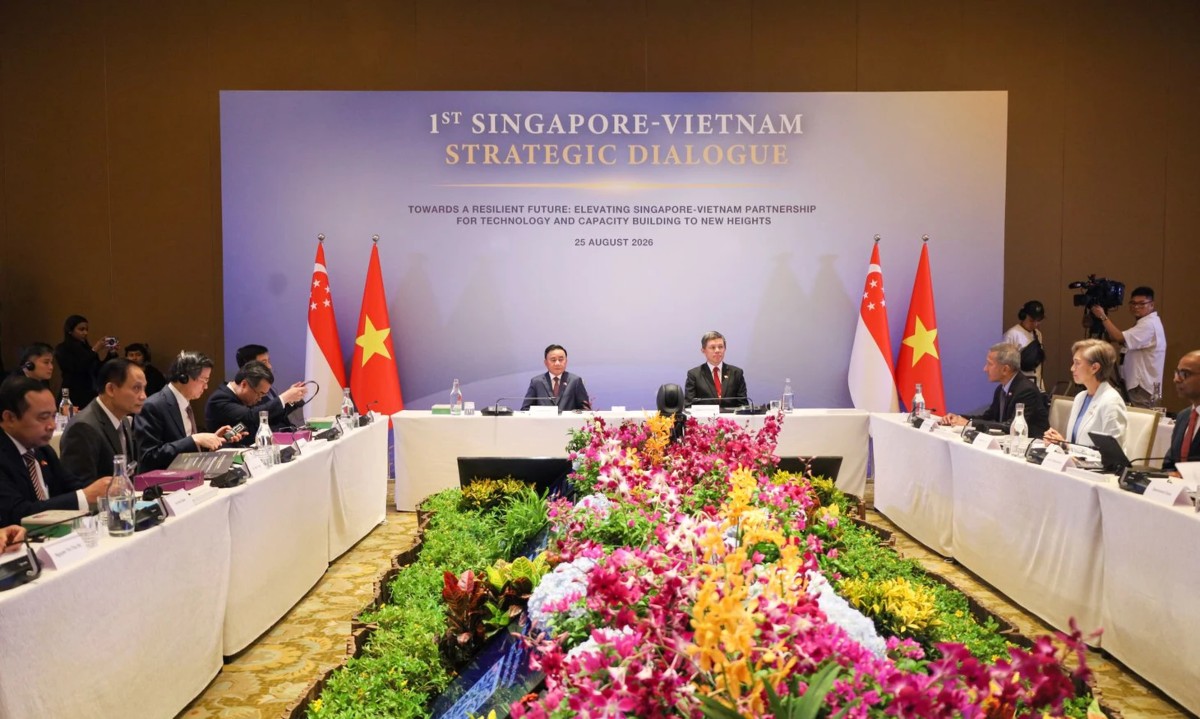 A view of the first Vietnam-Singapore Strategic Dialogue on August 25. (Photo: dangcongsan.vn)&nbsp;