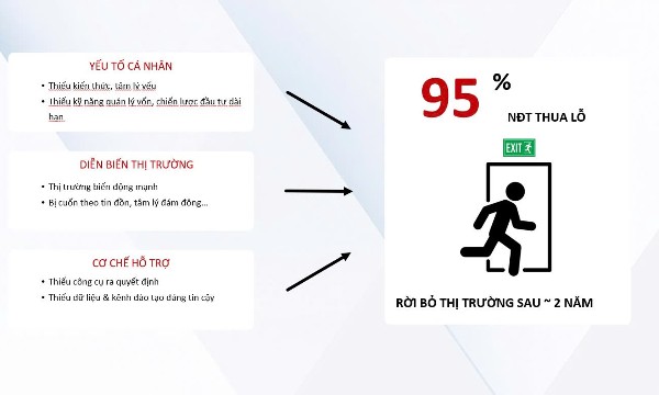 95% nhà đầu tư thua lỗ và rời bỏ thị trường chứng khoán sau 2 năm