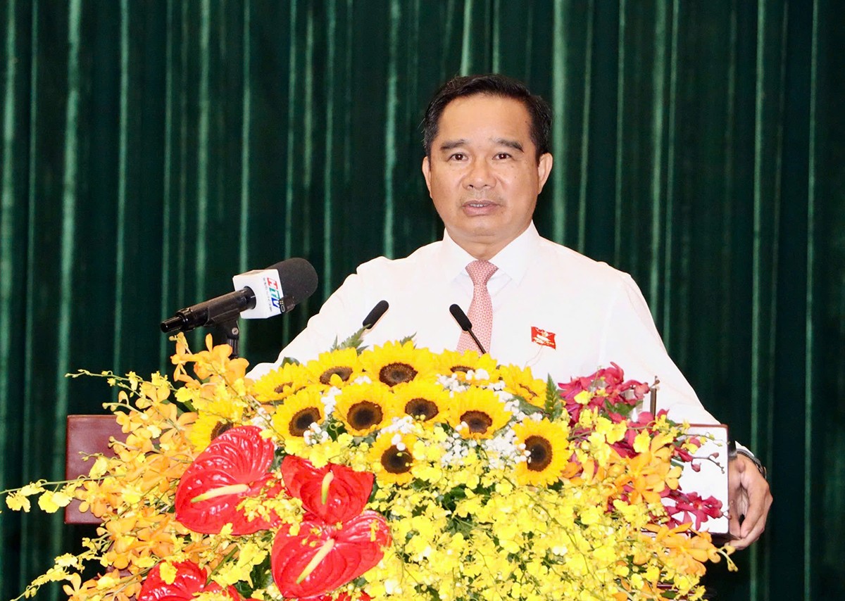 Chủ tịch UBND TP. Hồ Chí Minh Nguyễn Văn Được phát biểu tại Kỳ họp - Ảnh: Cổng thông tin điện tử TP. Hồ Chí Minh.