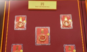 Giá vàng nhẫn “4 số 9” giảm tới 1,5 triệu đồng/lượng. Ảnh: Bảo Tín Mạnh Hải