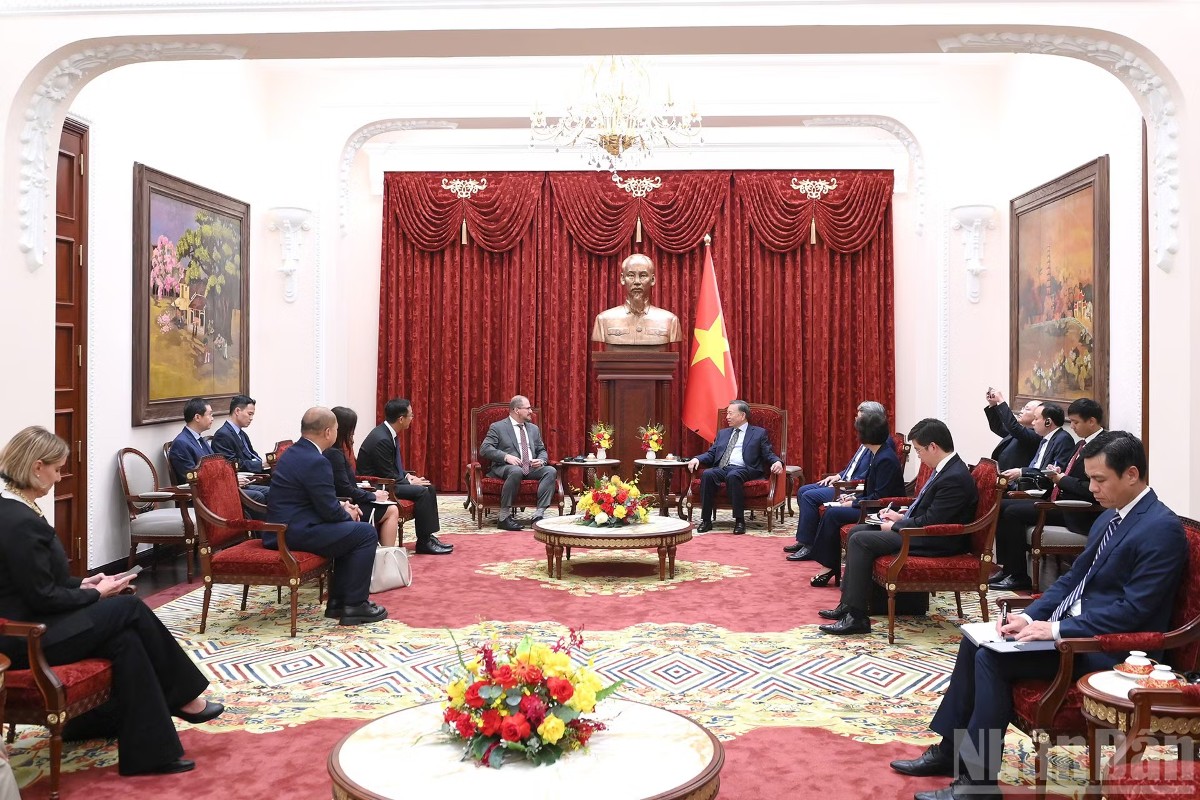 Quang cảnh cuộc tiếp. Ảnh: Nhân Dân.