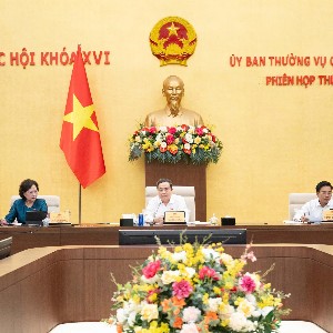Chủ tịch Quốc hội Trần Thanh Mẫn và các Phó Chủ tịch Quốc hội tại Phiên họp - Ảnh:quochoi.vn