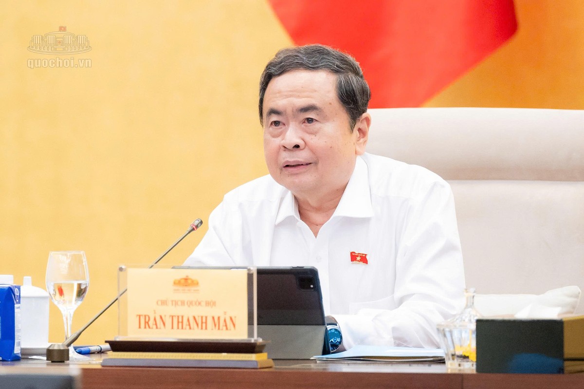 Chủ tịch Quốc hội Trần Thanh Mẫn phát biểu. Ảnh: Cổng thông tin điện tử Quốc hội.