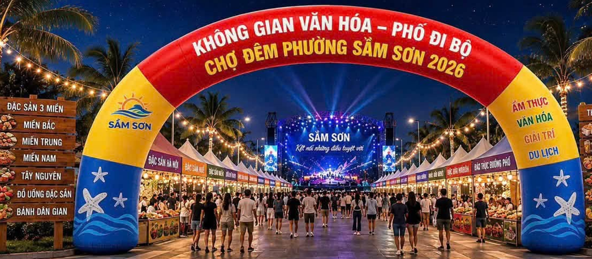 Không gian Văn hóa - Phố đi bộ - Chợ đêm Sầm Sơn, Ảnh: UBND Phường Sầm Sơn.
