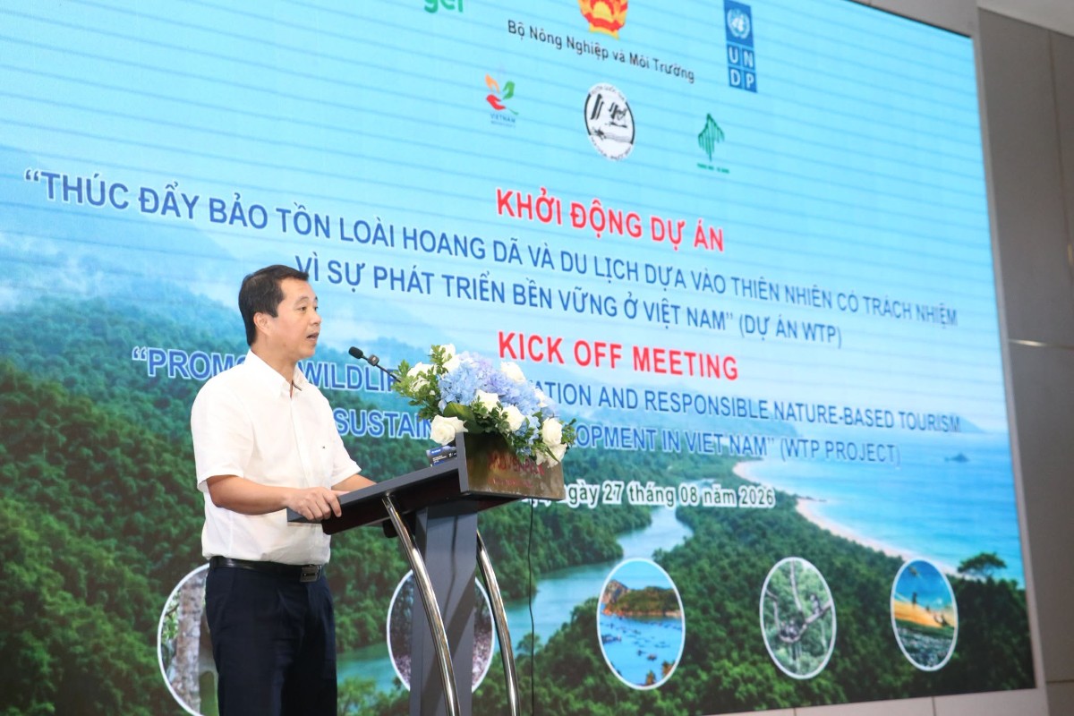 Ông Bùi Chính Nghĩa, Cục trưởng Cục Bảo tồn thiên nhiên và Đa dạng sinh học: Du lịch sinh thái và du lịch dựa vào thiên nhiên được xác định là một cách tiếp cận đột phá, phù hợp nhằm dung hòa bài toán bảo tồn và phát triển. Ảnh: UNDP
