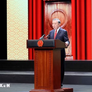 Tổng Bí thư, Chủ tịch nước Tô Lâm đọc diễn văn kỷ niệm 81 năm Quốc khánh nước Cộng hòa xã hội Chủ nghĩa Việt Nam - Ảnh: TTXVN