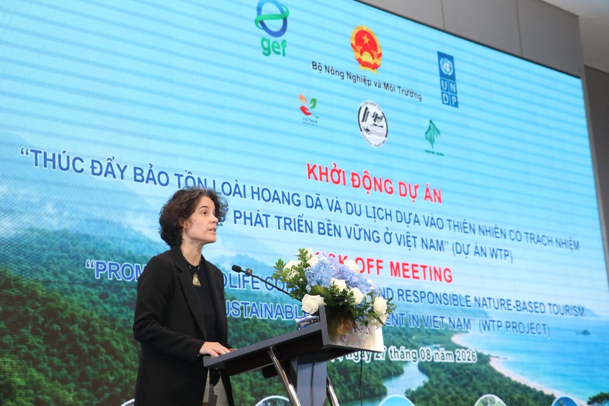 Bà Francesca Nardini, Phó Trưởng Đại diện Thường trú UNDP tại Việt Nam: Du lịch thuận thiên được kỳ vọng tạo ra sự gắn kết thực tế giữa bảo tồn và phát triển, giúp lập kế hoạch và quản lý thỏa đáng các hệ sinh thái. Ảnh: UNDP