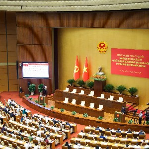 Hội nghị toàn quốc nghiên cứu, học tập, quán triệt và triển khai thực hiện Nghị quyết Hội nghị lần thứ Hai, Ban Chấp hành Trung ương Đảng khóa XIV. Ảnh: Quốc hội