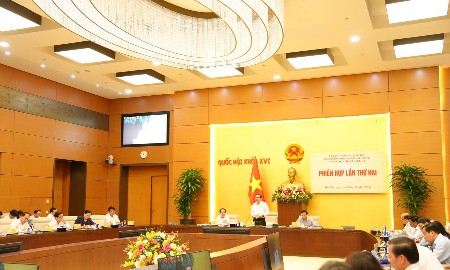 Quang cảnh Phiên họp lần thứ hai Ban Chỉ đạo tổng rà soát hệ thống văn bản quy phạm pháp luật diễn ra ngày 26/8 dưới sự chủ trì của Chủ tịch Quốc hội Trần Thanh Mẫn, Trưởng Ban Chỉ đạo. Ảnh: Cổng thông tin điện tử Bộ Tư pháp.