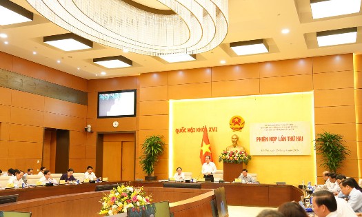 Quang cảnh Phiên họp lần thứ hai Ban Chỉ đạo tổng rà soát hệ thống văn bản quy phạm pháp luật diễn ra ngày 26/8 dưới sự chủ trì của Chủ tịch Quốc hội Trần Thanh Mẫn, Trưởng Ban Chỉ đạo. Ảnh: Cổng thông tin điện tử Bộ Tư pháp.