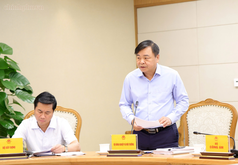 Thứ trưởng Bộ Nông nghiệp và Môi trường Nguyễn Hoàng Hiệp phát biểu tại cuộc họp. Ảnh: Gia Huy