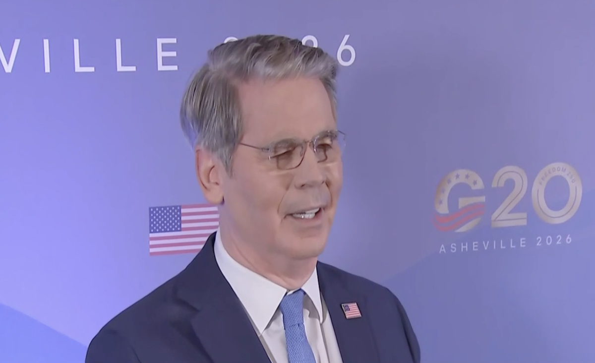 Bộ trưởng Bộ Tài chính Mỹ Scott Bessent phát biểu trước báo giới bên lề hội nghị G20 hôm 1/9 - Ảnh chụp màn hình.
