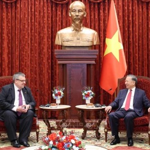 Tổng Bí thư, Chủ tịch nước Tô Lâm trả lời phỏng vấn của Hãng thông tấn TASS (LB Nga). Ảnh: Thống Nhất - TTXVN