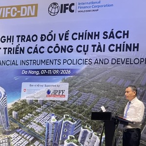 Ông Hồ Kỳ Minh, Phó Chủ tịch Thường trực UBND TP. Đà Nẵng, Chủ tịch Cơ quan điều hành VIFC-DN, phát biểu tại hội nghị. Ảnh Ngô Anh Văn