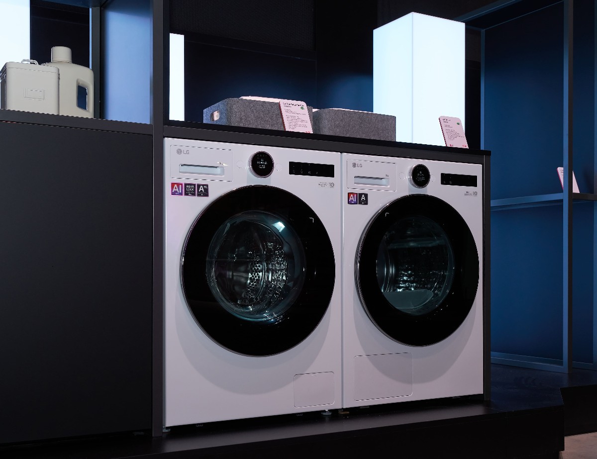 AI cũng được tích hợp sâu hơn vào bộ đôi máy giặt và máy sấy LG Fit & Max.