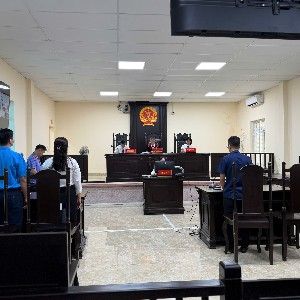 Quang cảnh phiên xét xử. Ảnh: Bảo hiểm xã hội Hà Nội.