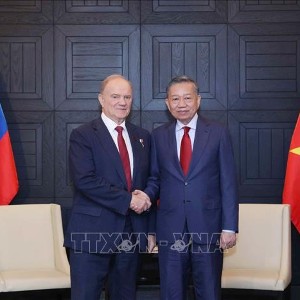 Tổng Bí thư, Chủ tịch nước Tô Lâm tiếp Chủ tịch Đảng Cộng sản Liên bang Nga Gennady Zyuganov. Ảnh: Thống Nhất – TTXVN