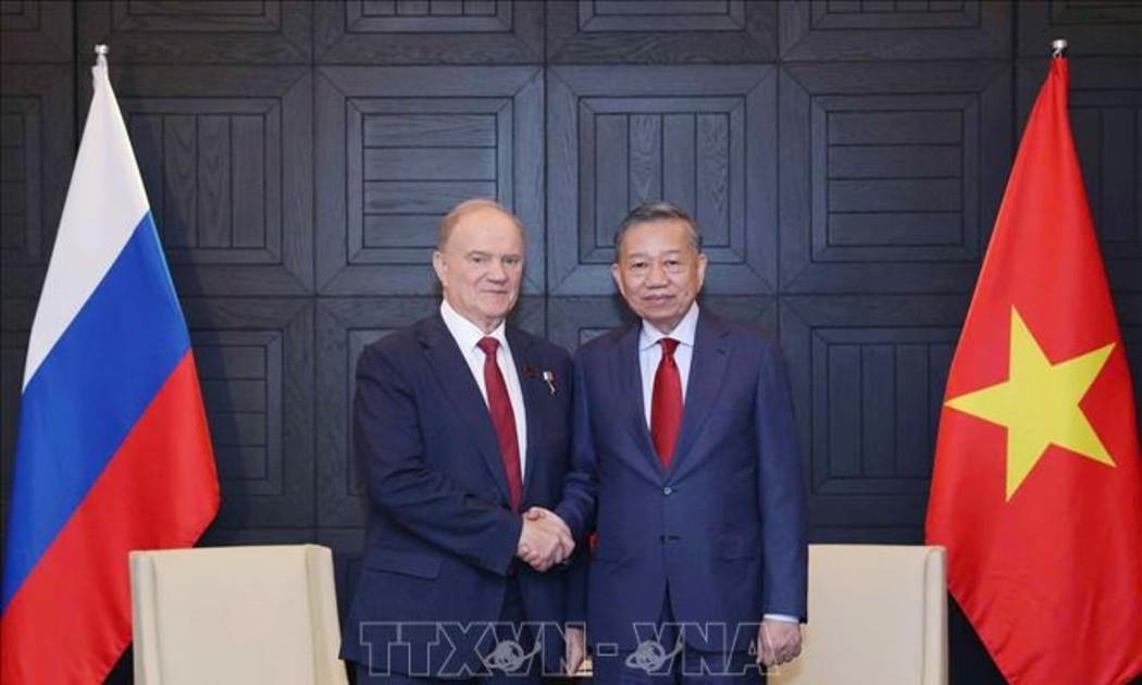 Tổng Bí thư, Chủ tịch nước Tô Lâm tiếp Chủ tịch Đảng Cộng sản Liên bang Nga Gennady Zyuganov. Ảnh: Thống Nhất – TTXVN