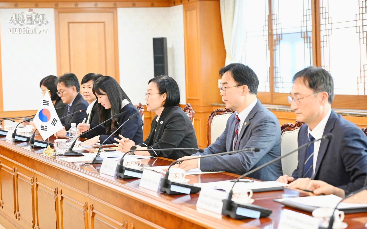 Thủ tướng Han Seong Sook khẳng định sẽ thúc đẩy hợp tác với Việt Nam trên các lĩnh vực công nghệ cao, trí tuệ nhân tạo... Ảnh: Cổng thông tin điện tử Quốc hội.
