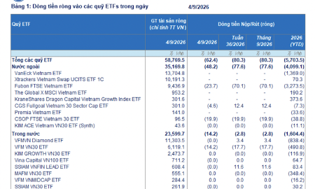 Dòng vốn ETF ngoại tiếp tục rút khỏi Việt Nam