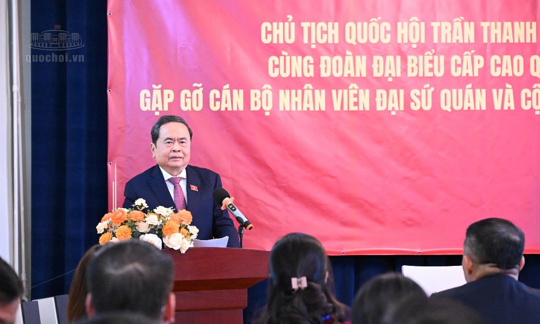 Chủ tịch Quốc hội Trần Thanh Mẫn phát biểu. Ảnh: Cổng thông tin điện tử Quốc hội.